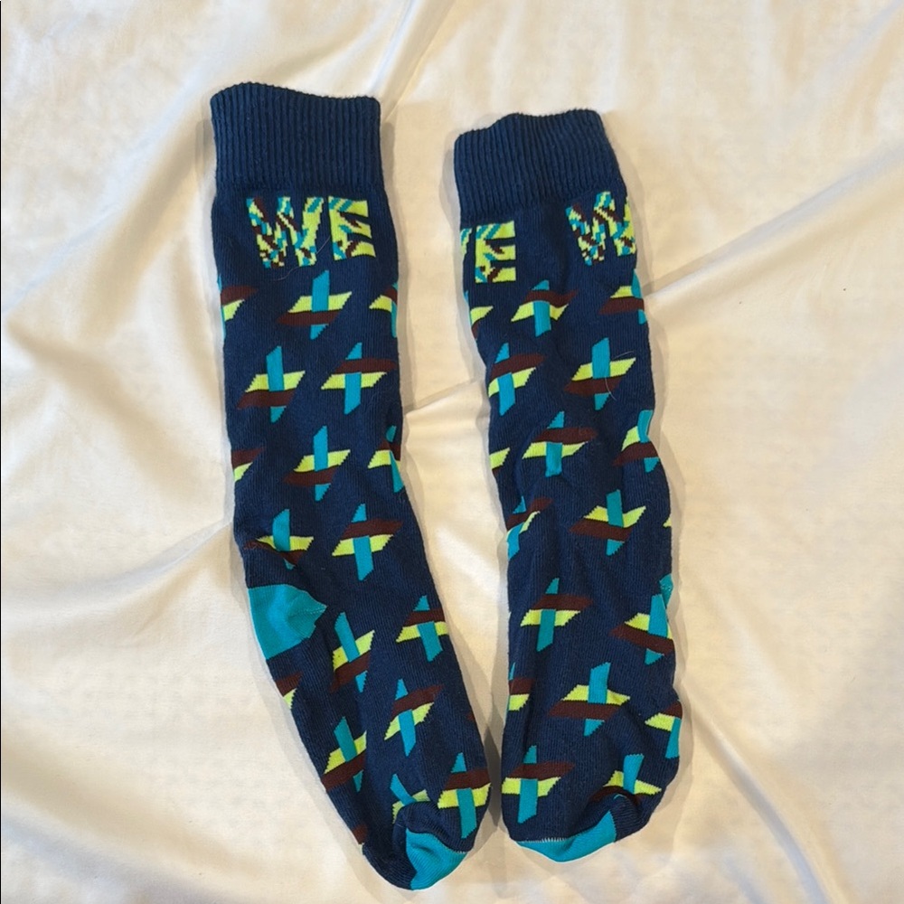 Patterned Blue Socks